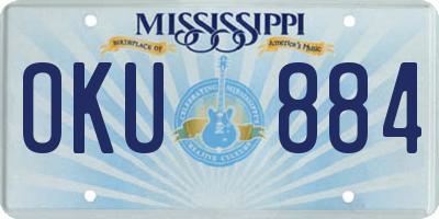 MS license plate OKU884