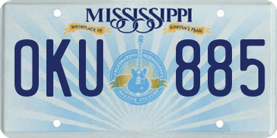 MS license plate OKU885
