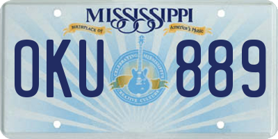 MS license plate OKU889