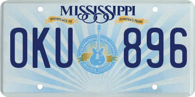 MS license plate OKU896