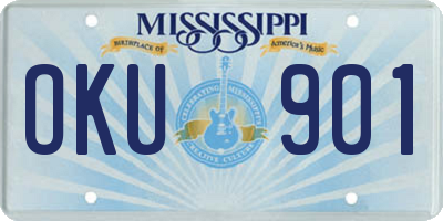 MS license plate OKU901