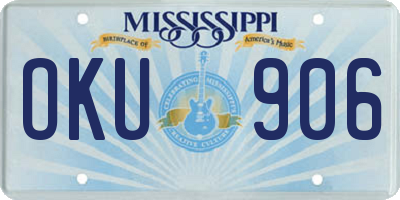MS license plate OKU906