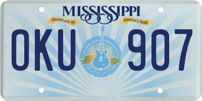 MS license plate OKU907