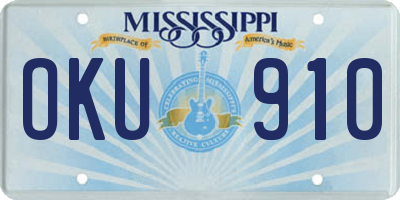 MS license plate OKU910