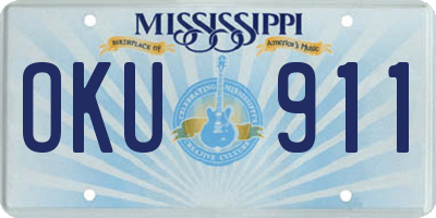 MS license plate OKU911