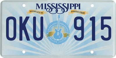 MS license plate OKU915