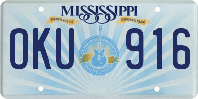 MS license plate OKU916