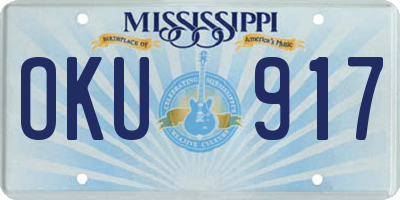 MS license plate OKU917