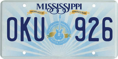 MS license plate OKU926