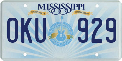 MS license plate OKU929