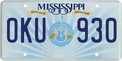 MS license plate OKU930