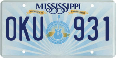 MS license plate OKU931