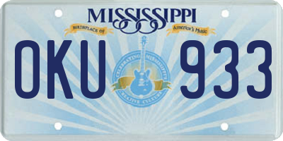 MS license plate OKU933