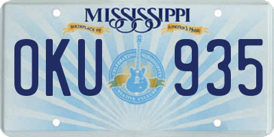 MS license plate OKU935