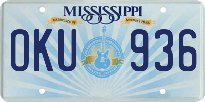MS license plate OKU936
