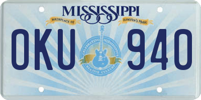 MS license plate OKU940