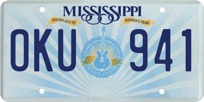 MS license plate OKU941