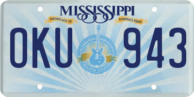 MS license plate OKU943
