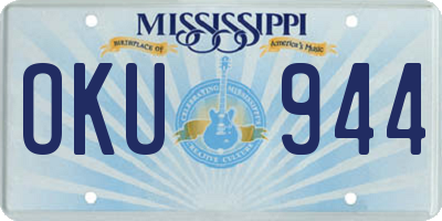 MS license plate OKU944