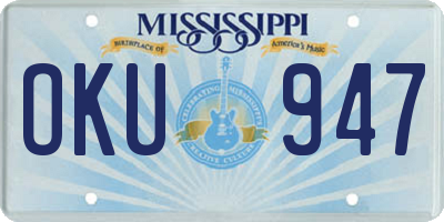 MS license plate OKU947
