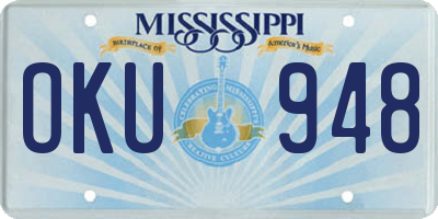 MS license plate OKU948