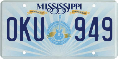 MS license plate OKU949