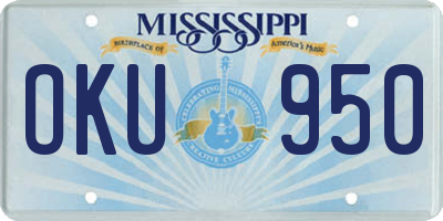 MS license plate OKU950