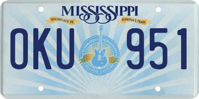 MS license plate OKU951