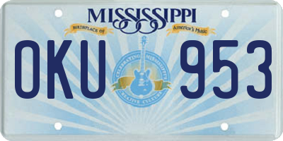 MS license plate OKU953