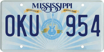 MS license plate OKU954