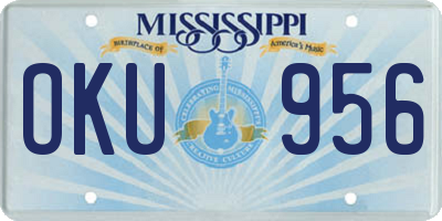 MS license plate OKU956