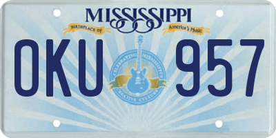 MS license plate OKU957