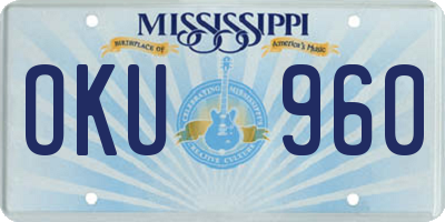 MS license plate OKU960