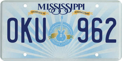 MS license plate OKU962