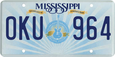 MS license plate OKU964
