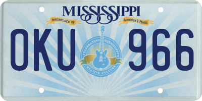 MS license plate OKU966