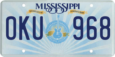 MS license plate OKU968