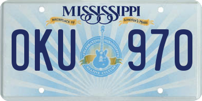 MS license plate OKU970