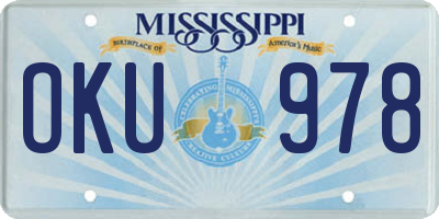 MS license plate OKU978