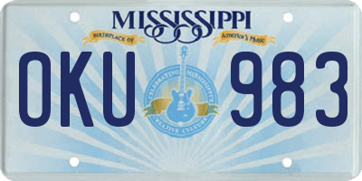 MS license plate OKU983