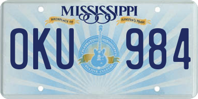 MS license plate OKU984