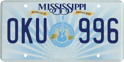 MS license plate OKU996