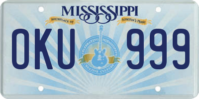 MS license plate OKU999