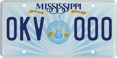 MS license plate OKV000