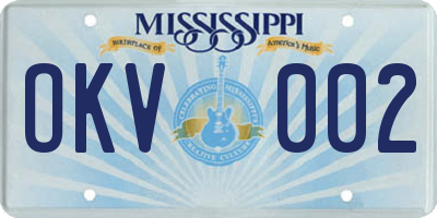 MS license plate OKV002
