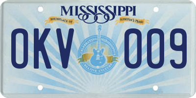 MS license plate OKV009