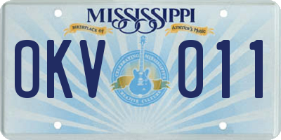 MS license plate OKV011