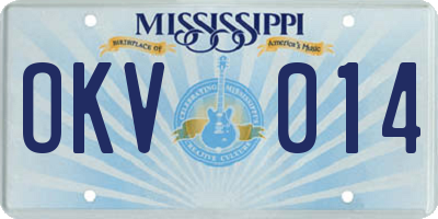 MS license plate OKV014