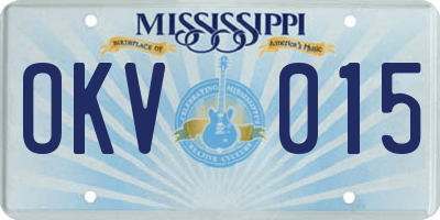 MS license plate OKV015