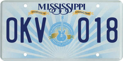 MS license plate OKV018